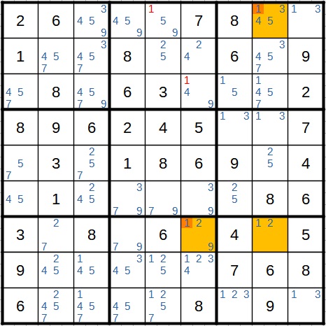 Sudoku Beispiel 4 Rectangle Elimination